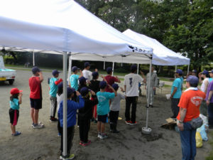 夏季合宿訓練防災キャンプ 開村式
